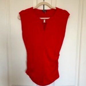 Vince Camuto Red sleeveless Tee with neck embellishment, Size S